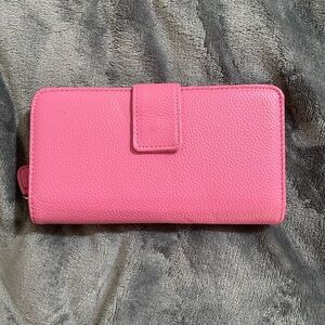 Pink leather wallet
